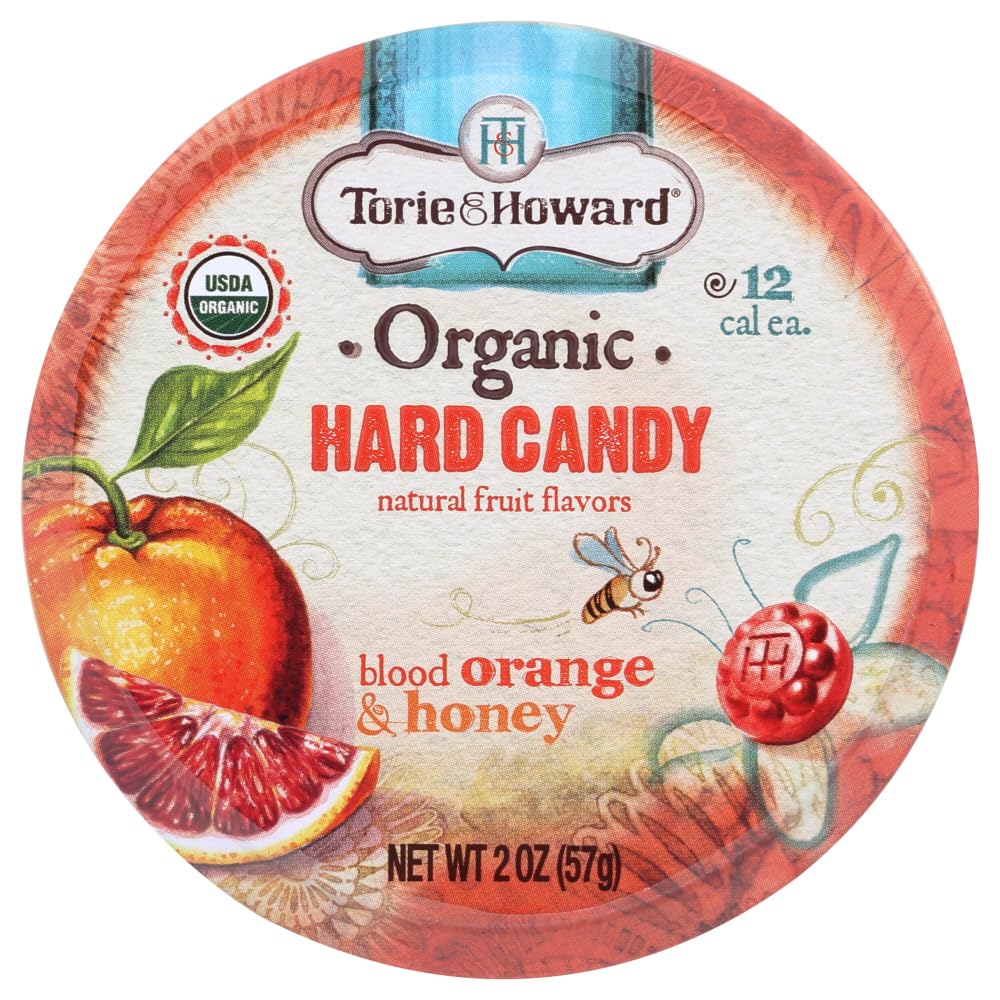 Torie & Howard front tin showing label and resealable lid for freshness