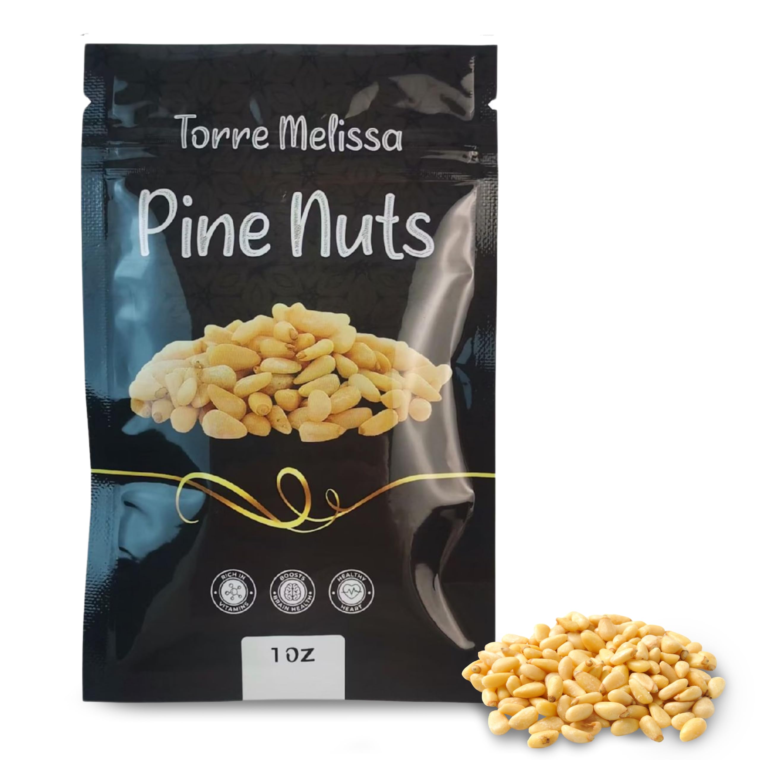 Torre Melissa single pouch open with pine nuts ready to snack or cook