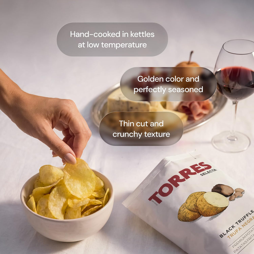 TORRES Selecta chips on a cheese board showcasing pairing potential for entertaining