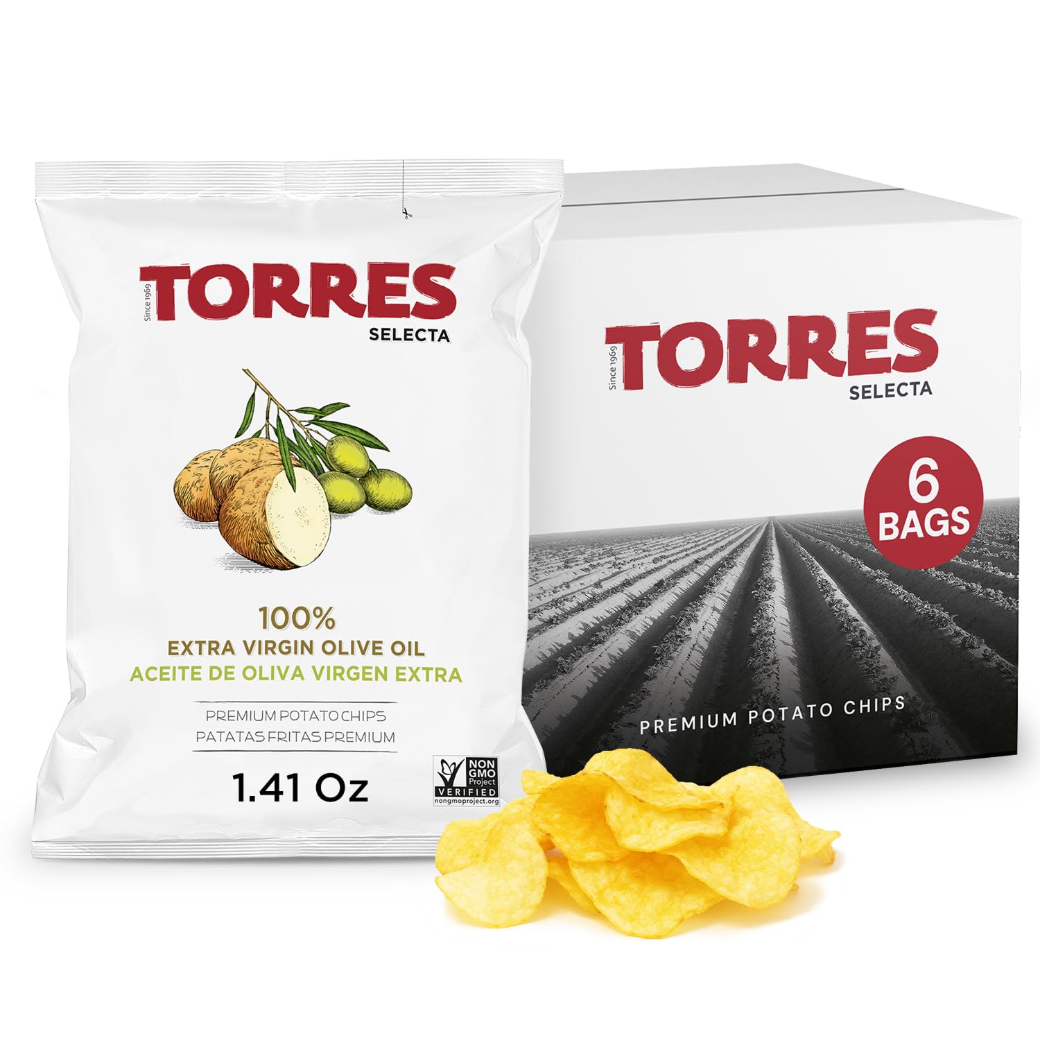 TORRES Selecta front packaging showing premium branding and snack benefit