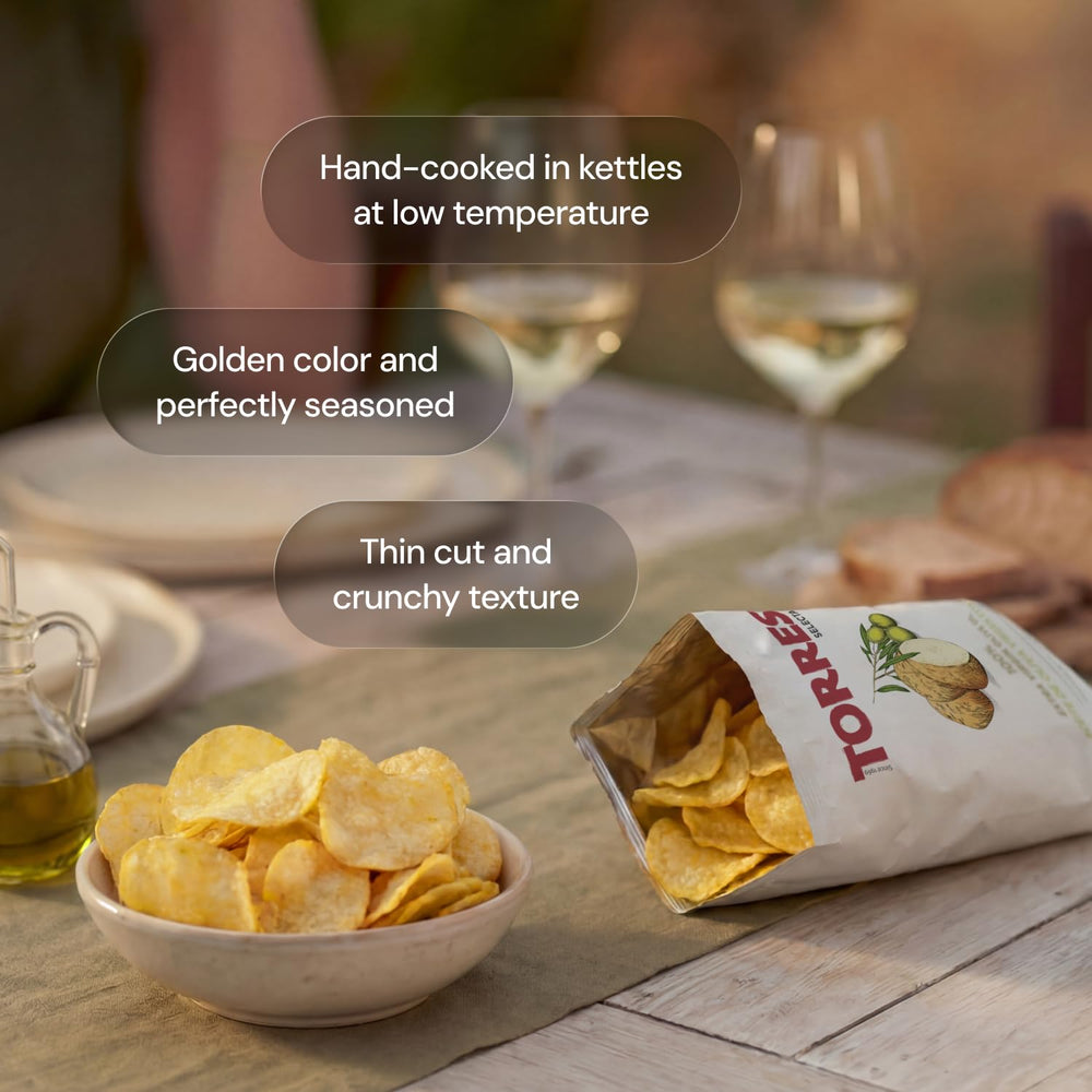 Torres Selecta chips on a cheese board demonstrating pairing versatility