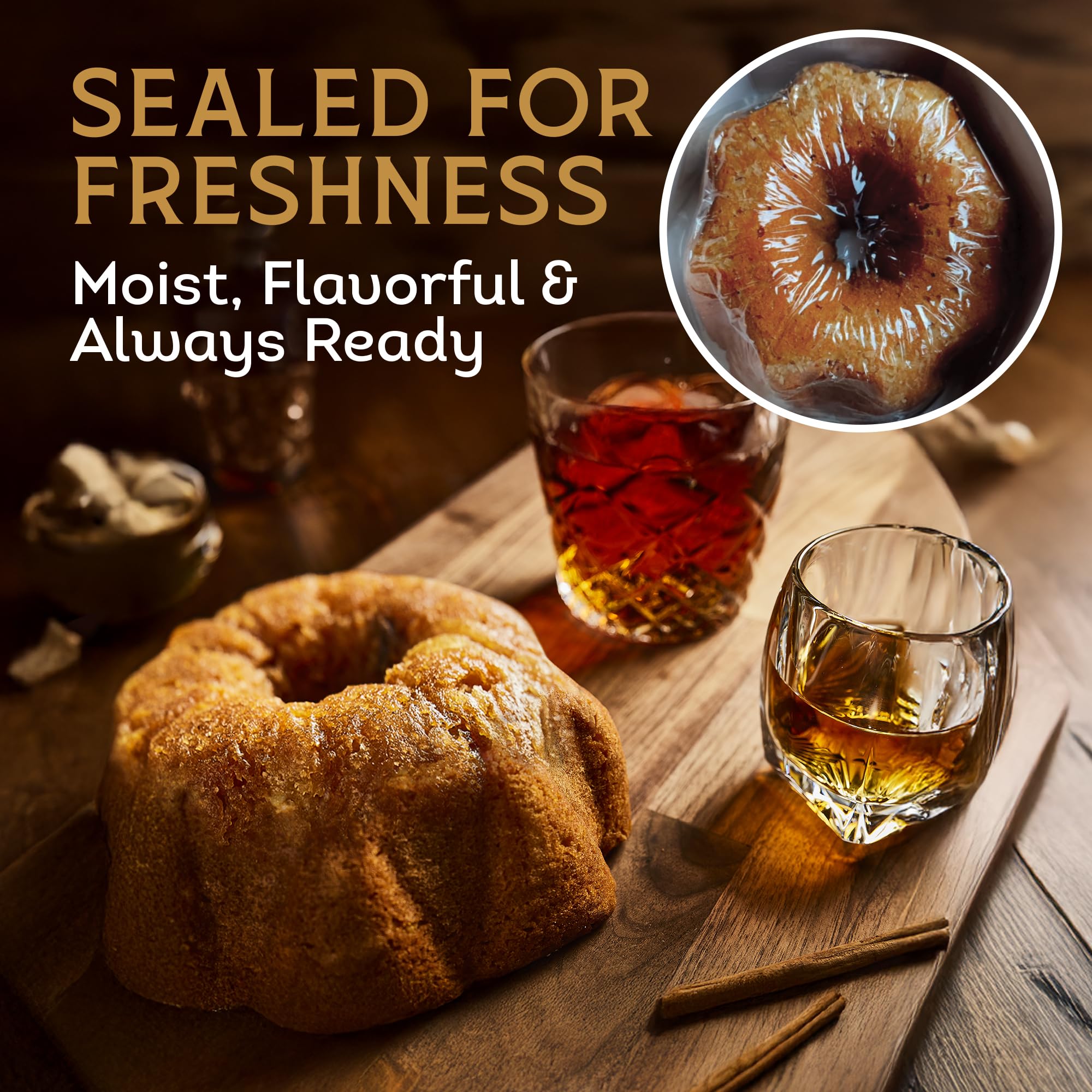 TORTUGA Moonshine Apple Pie cake slice showing apple filling and spice