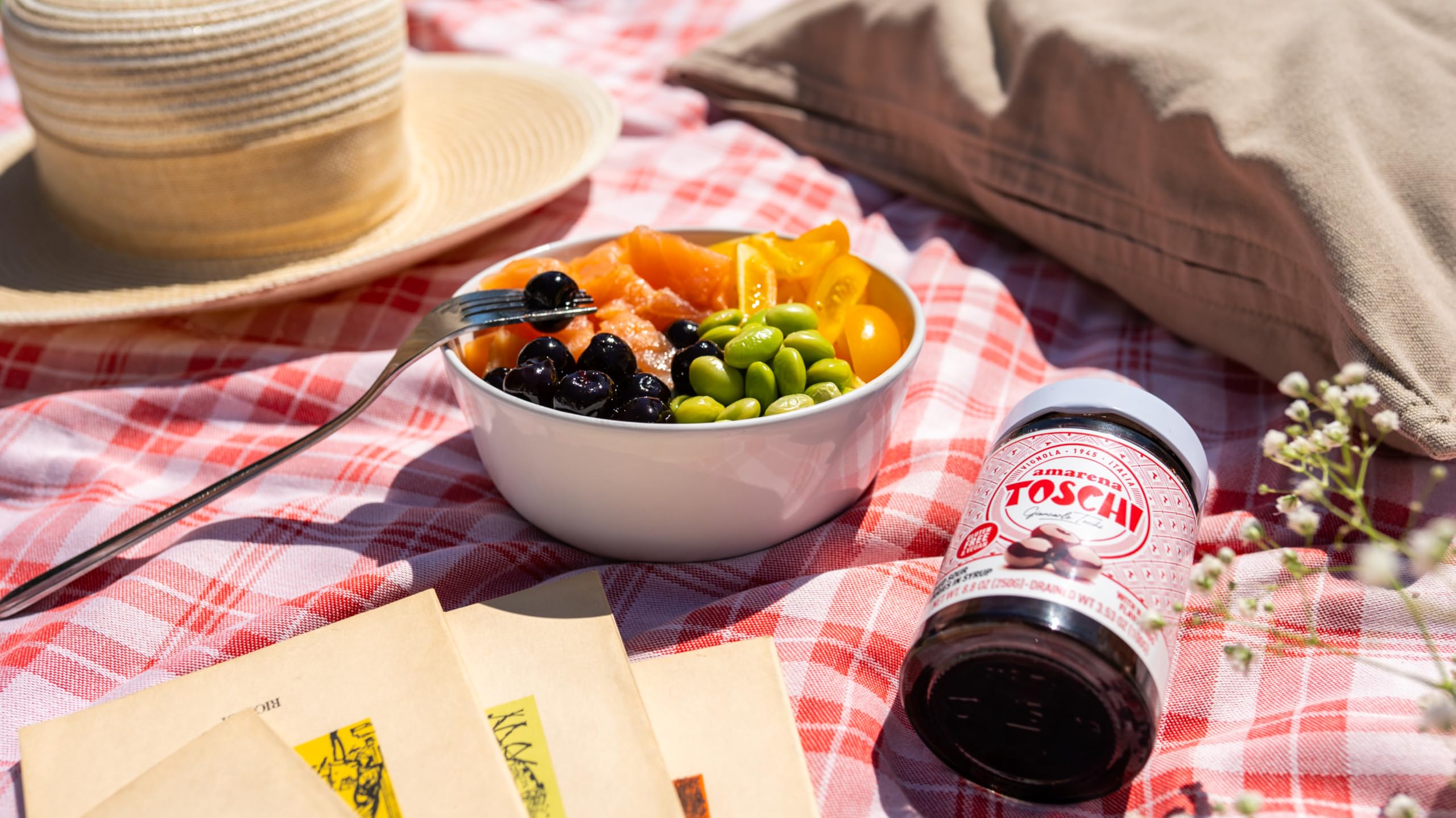 Toschi Amarena cherries paired on a cheese board for balanced flavor