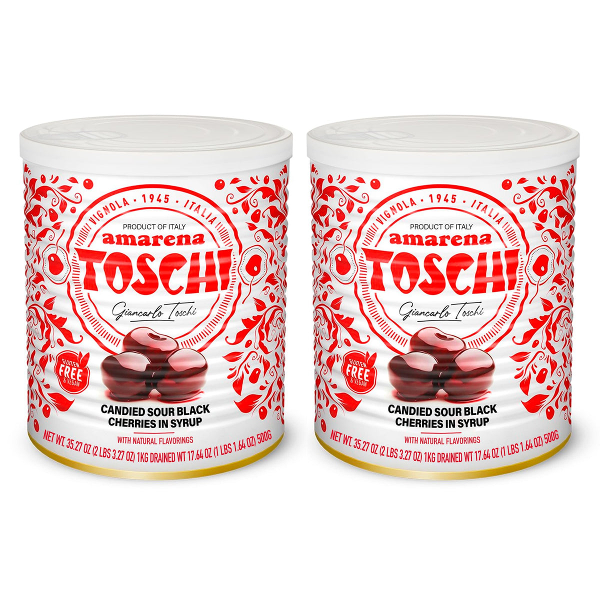 Toschi jar front pack showing two jars and premium presentation benefit