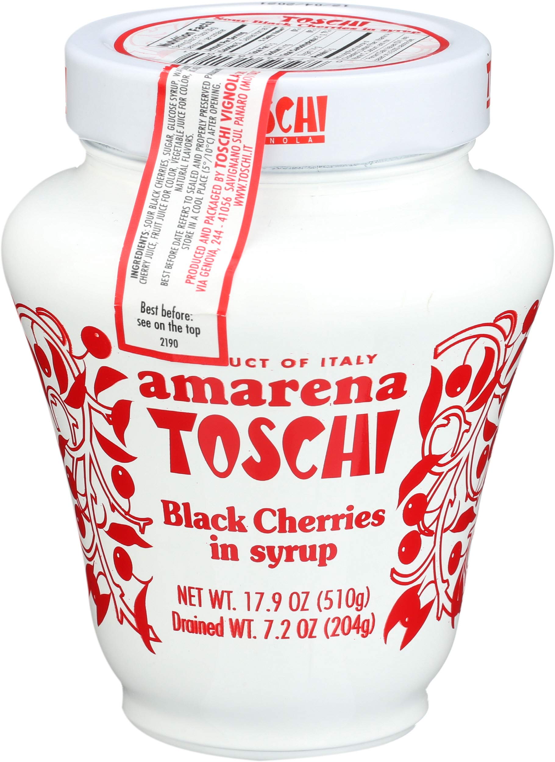 Toschi cherry used as cocktail garnish on glass, elevates beverage presentation benefit