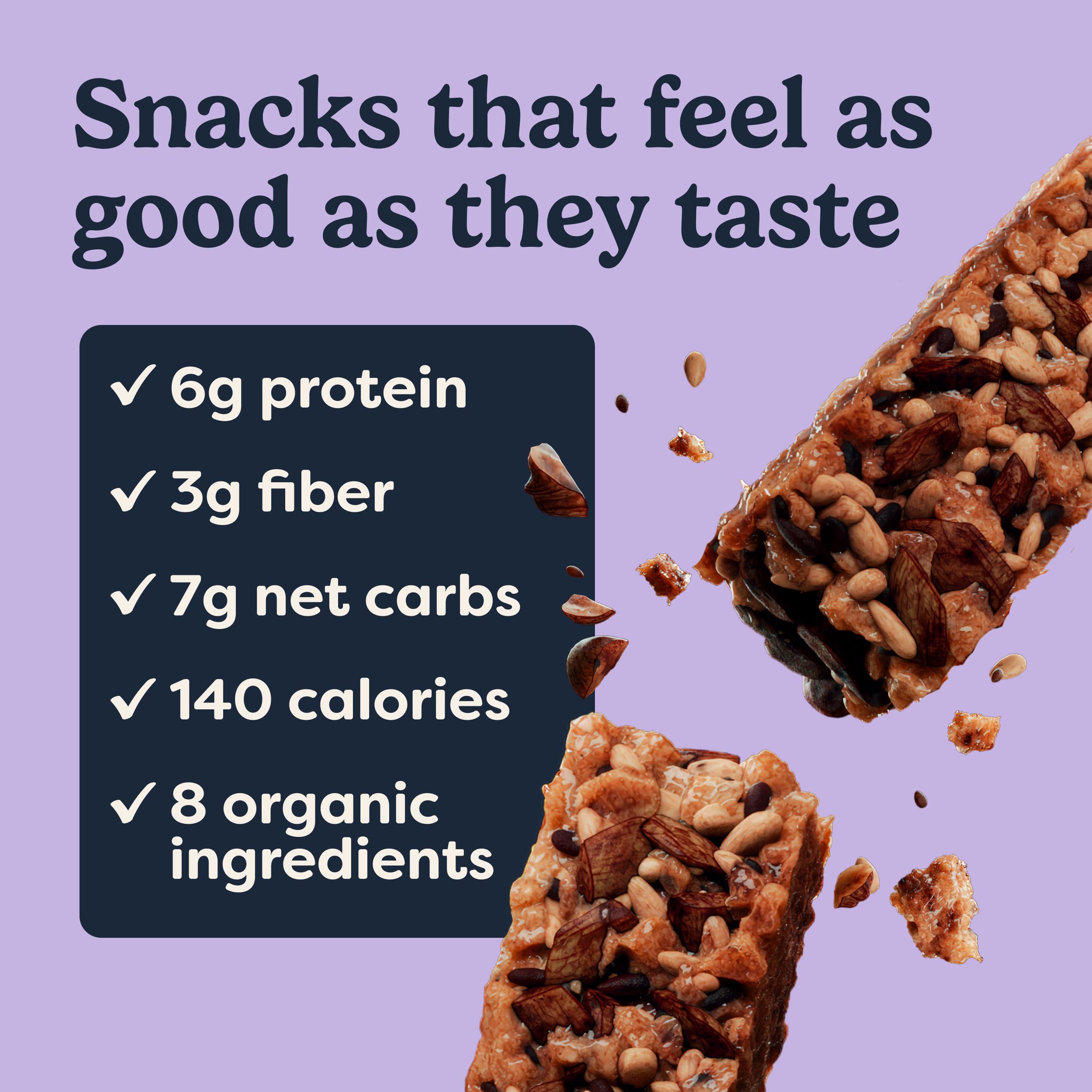Tosi bar cross-section revealing nuts and dark chocolate pieces