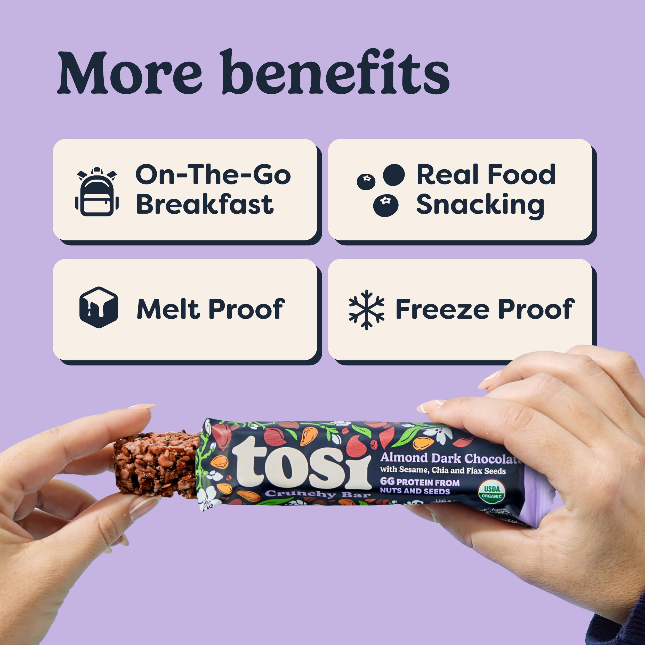 Tosi bar beside a ruler to show 1.0 oz serving size scale