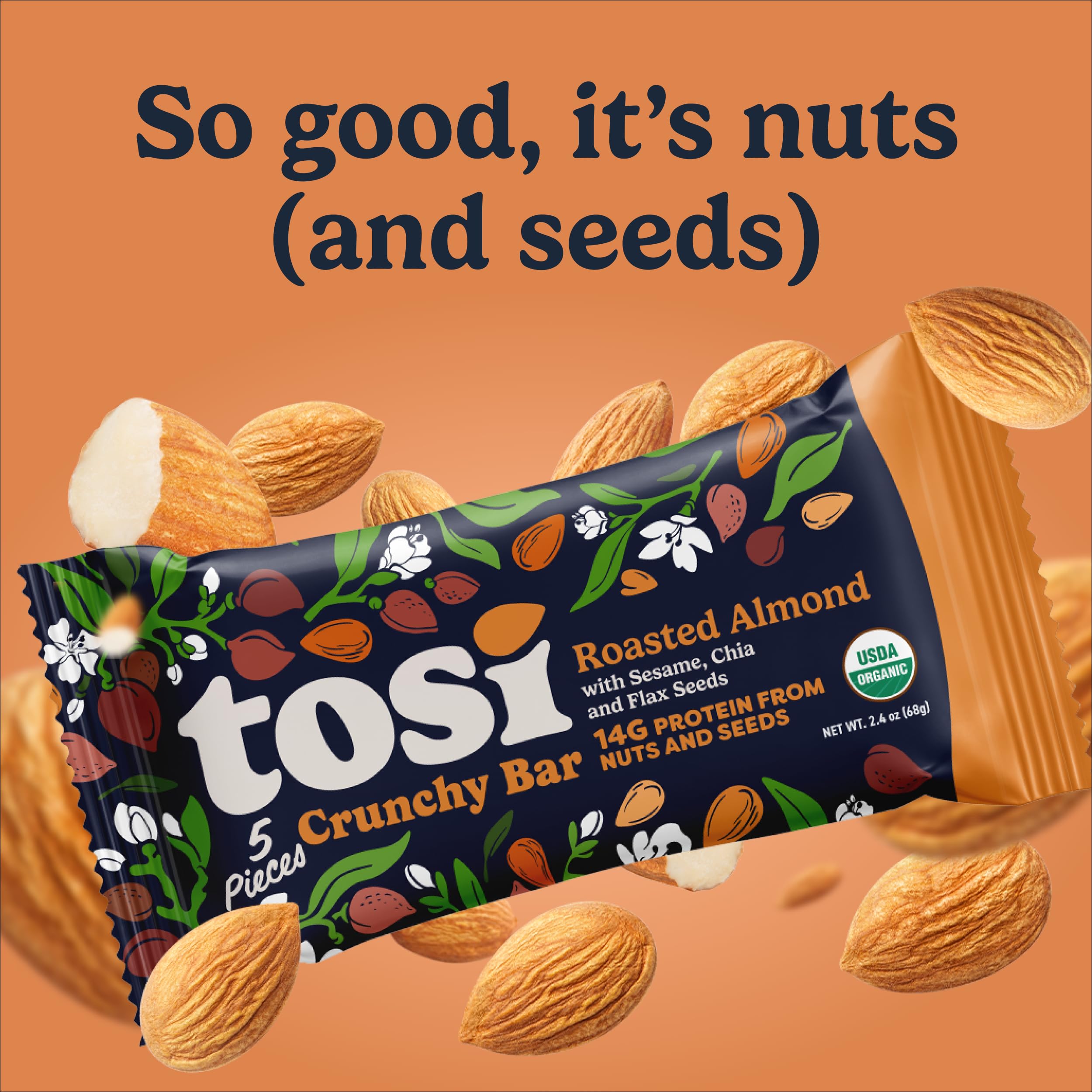 Tosi bars on wooden table showcasing natural ingredients and appetite-satiety benefit