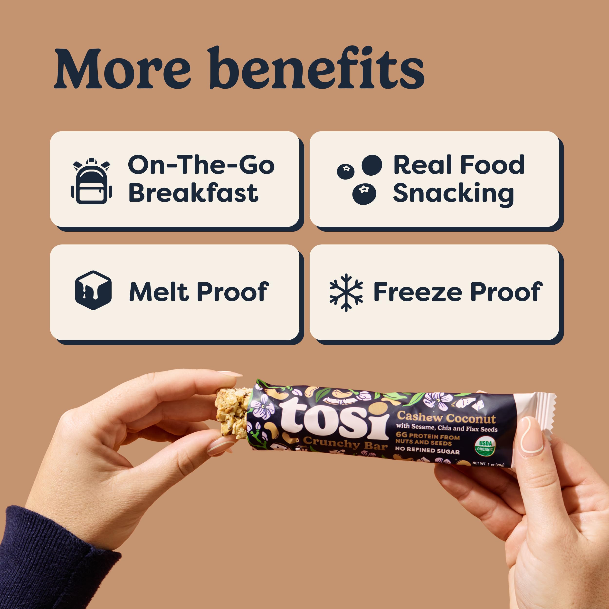 Tosi twelve-pack arranged to show bulk purchase and consistent single-serve portions