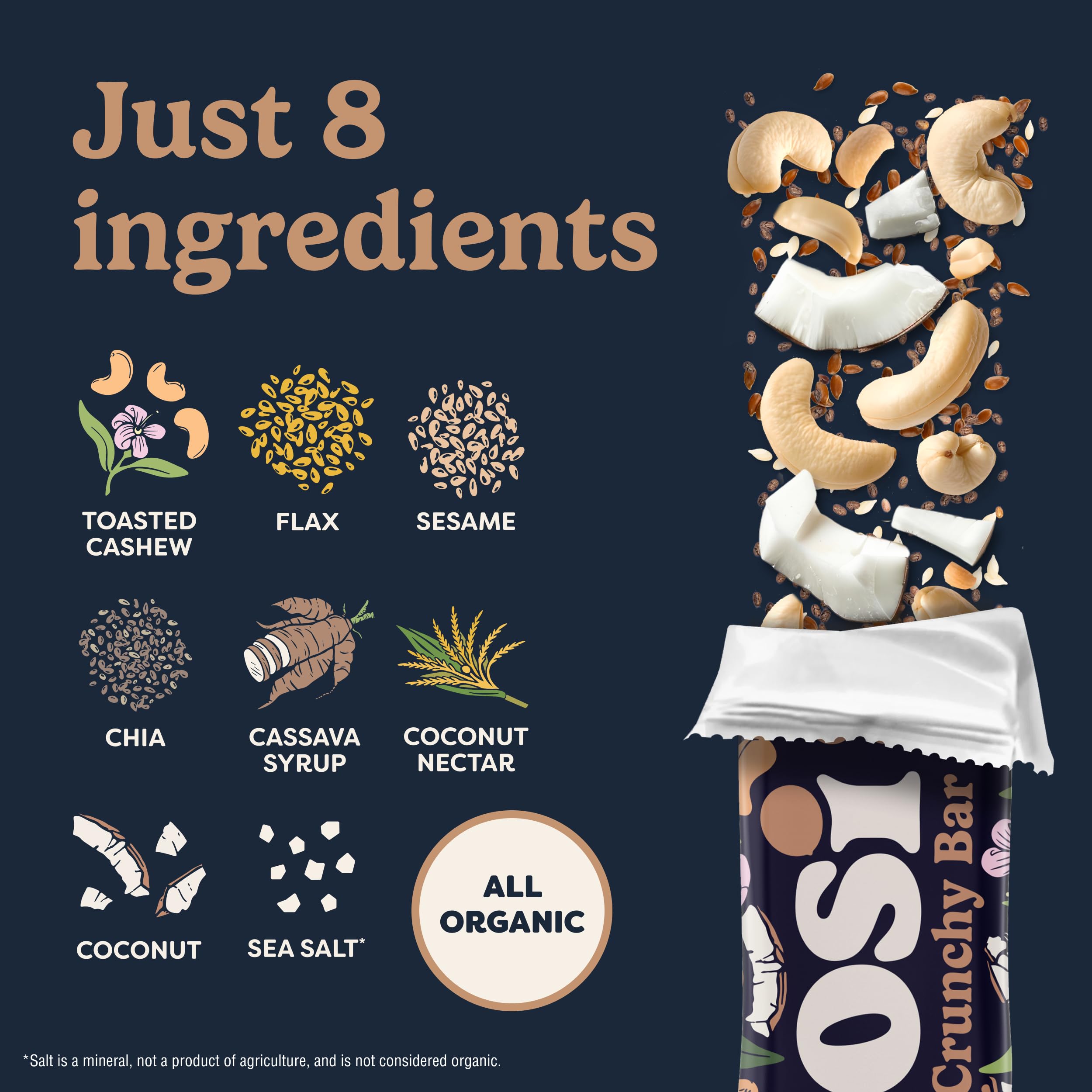 Tosi bar next to smartphone showing scale and convenient 1.0 oz grab-and-go size