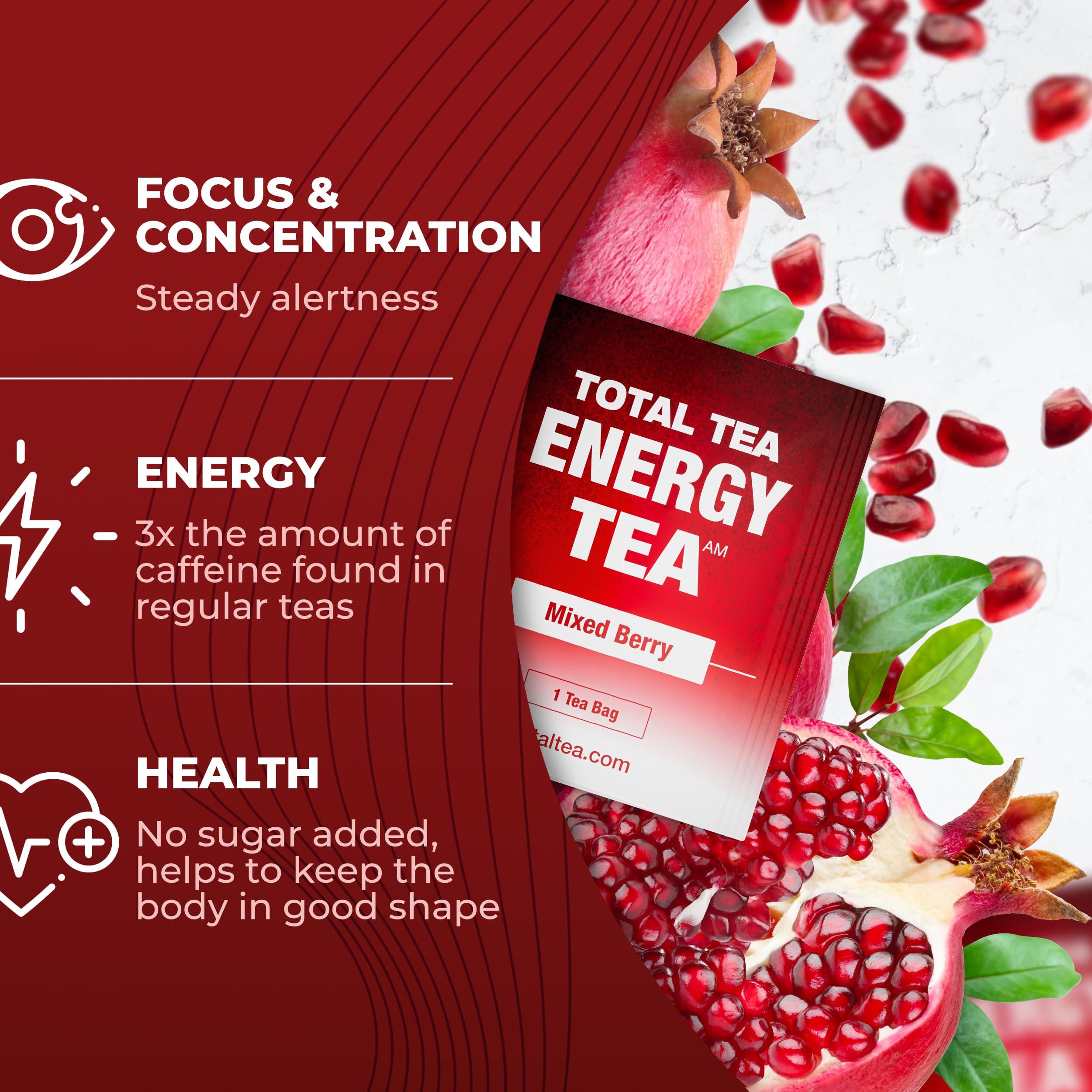 Total Tea brewed cup top view illustrating clear color and smooth, balanced flavor