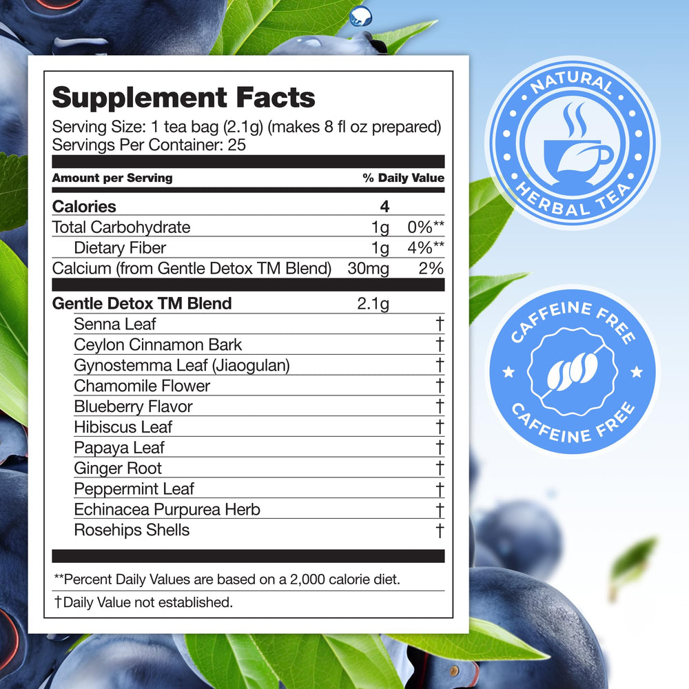 Total Tea close-up of dried blueberry and hibiscus blend showing texture and freshness