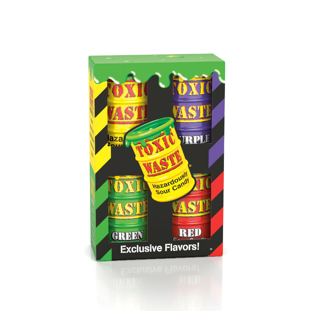 TOXIC WASTE drum front packaging showing bold colors and brand appeal