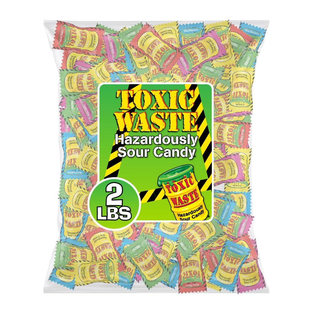 TOXIC WASTE front pack shot showing assorted flavors and bold branding, enticing flavor curiosity