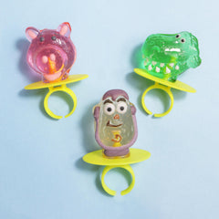 Rex Hamm and Forky lollipop rings grouped to show variety, Toy Story 4 visual appeal