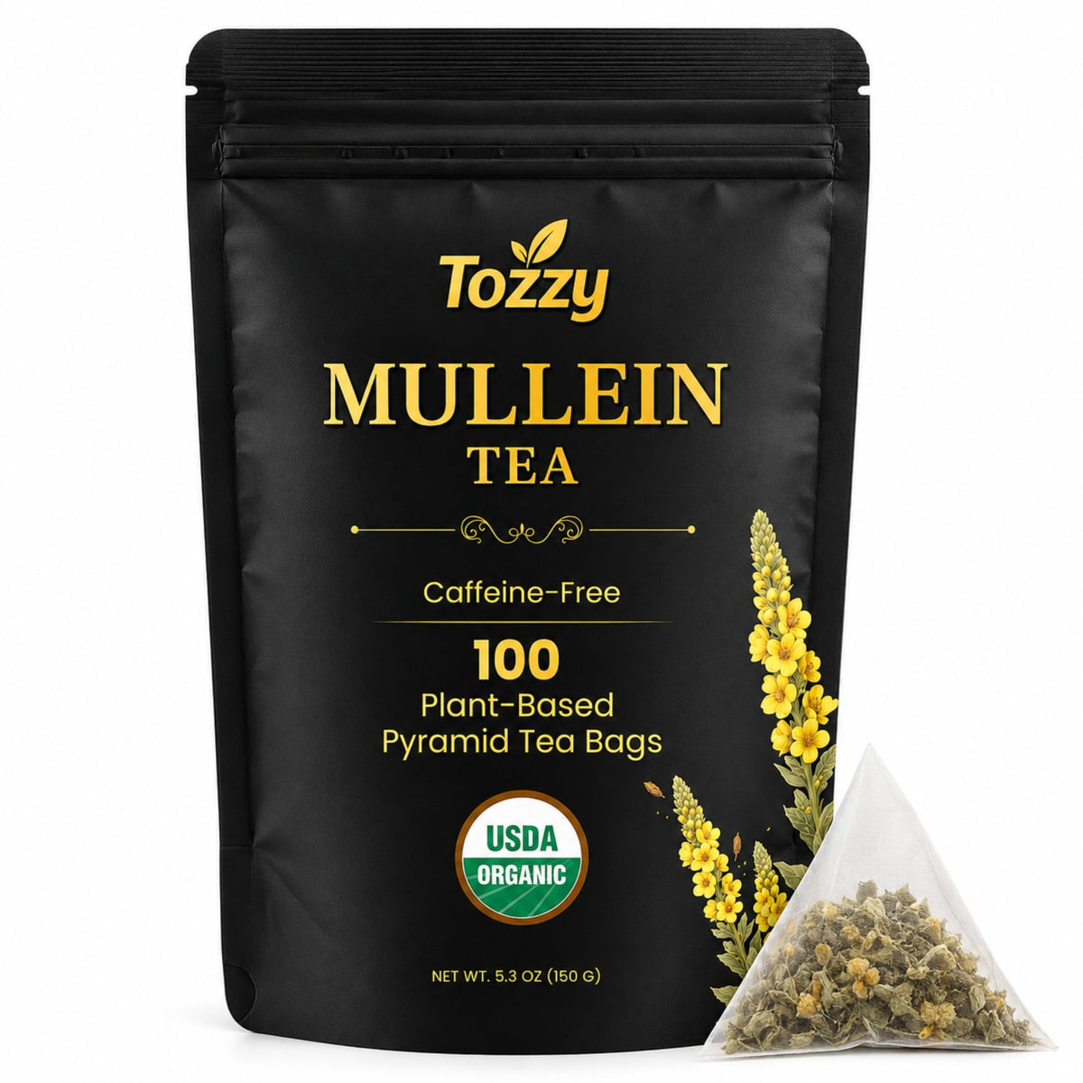 TOZZY front packaging showing 100-count box and organic label for clear identification