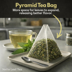 TOZZY loose organic nettle leaves detail highlighting natural color and texture