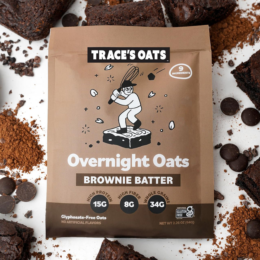 TracesOats pouch next to smartphone to show compact size and on-the-go convenience