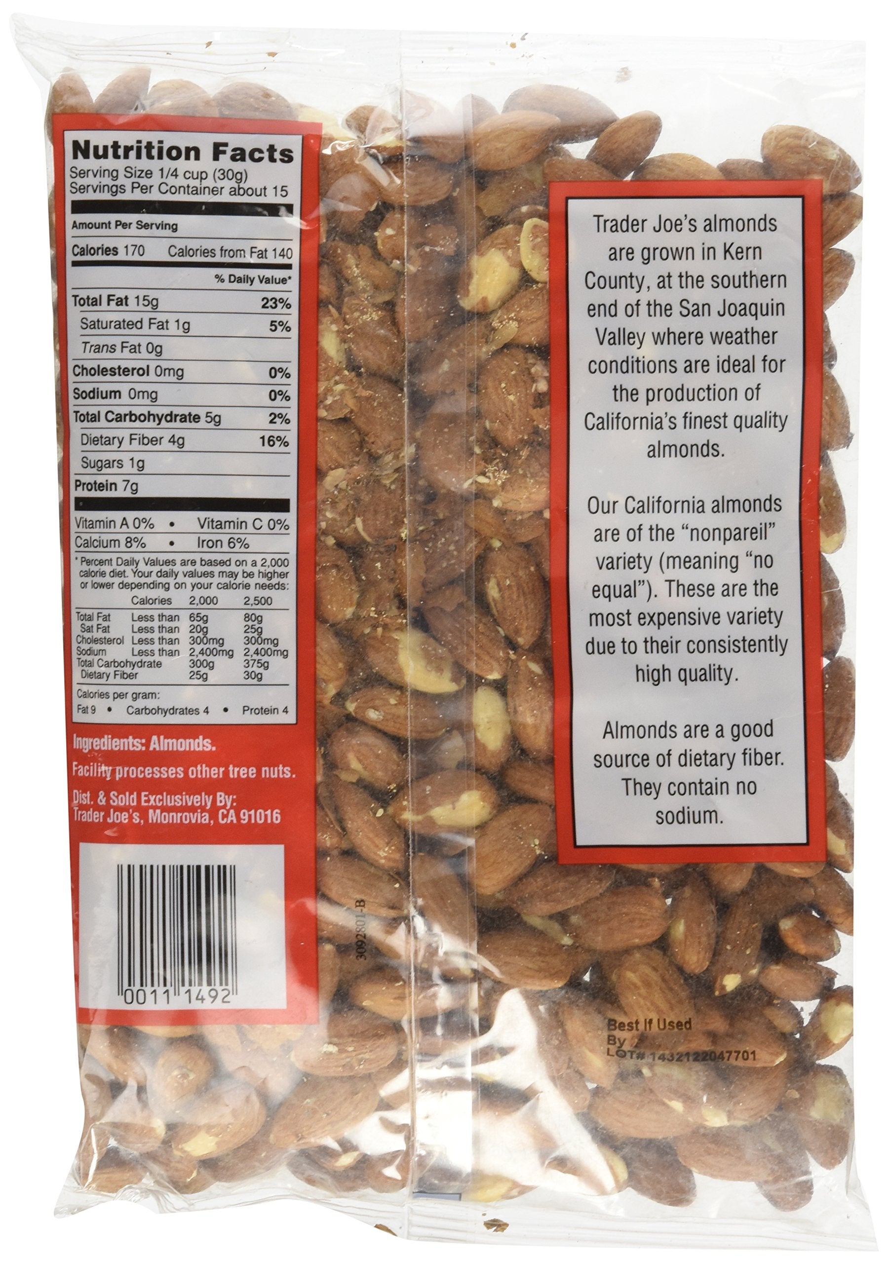 Trader Joe's close-up bowl of almonds highlighting crunchy texture and freshness