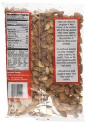 Trader Joe's close-up bowl of almonds highlighting crunchy texture and freshness