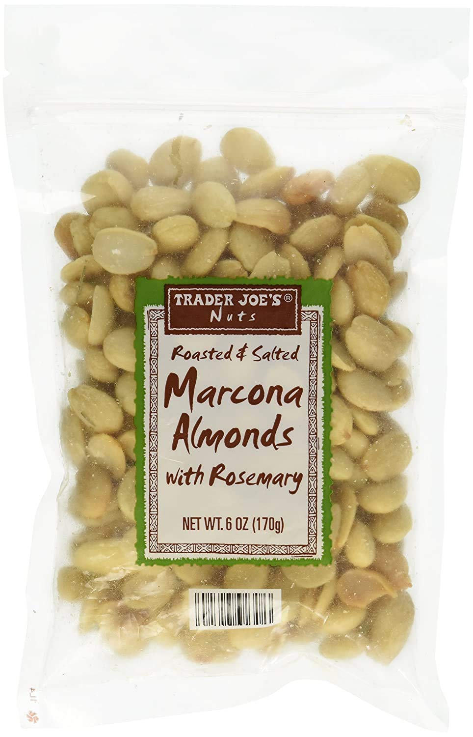 Trader Joe's front packaging showing labeled 6 oz bag, clear product view and rosemary garnish