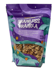 Trader Joe's grainless granola front packaging showing label and cluster texture