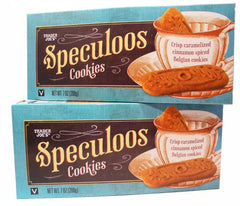 Trader Joe's speculoos front packaging showcasing crisp cookies and ideal coffee pairing