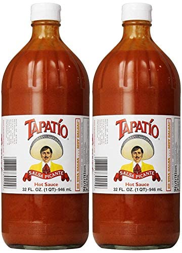 Trader Joe's Tapatio two 32 fl oz bottles front packaging showing brand and size, ready-to-use