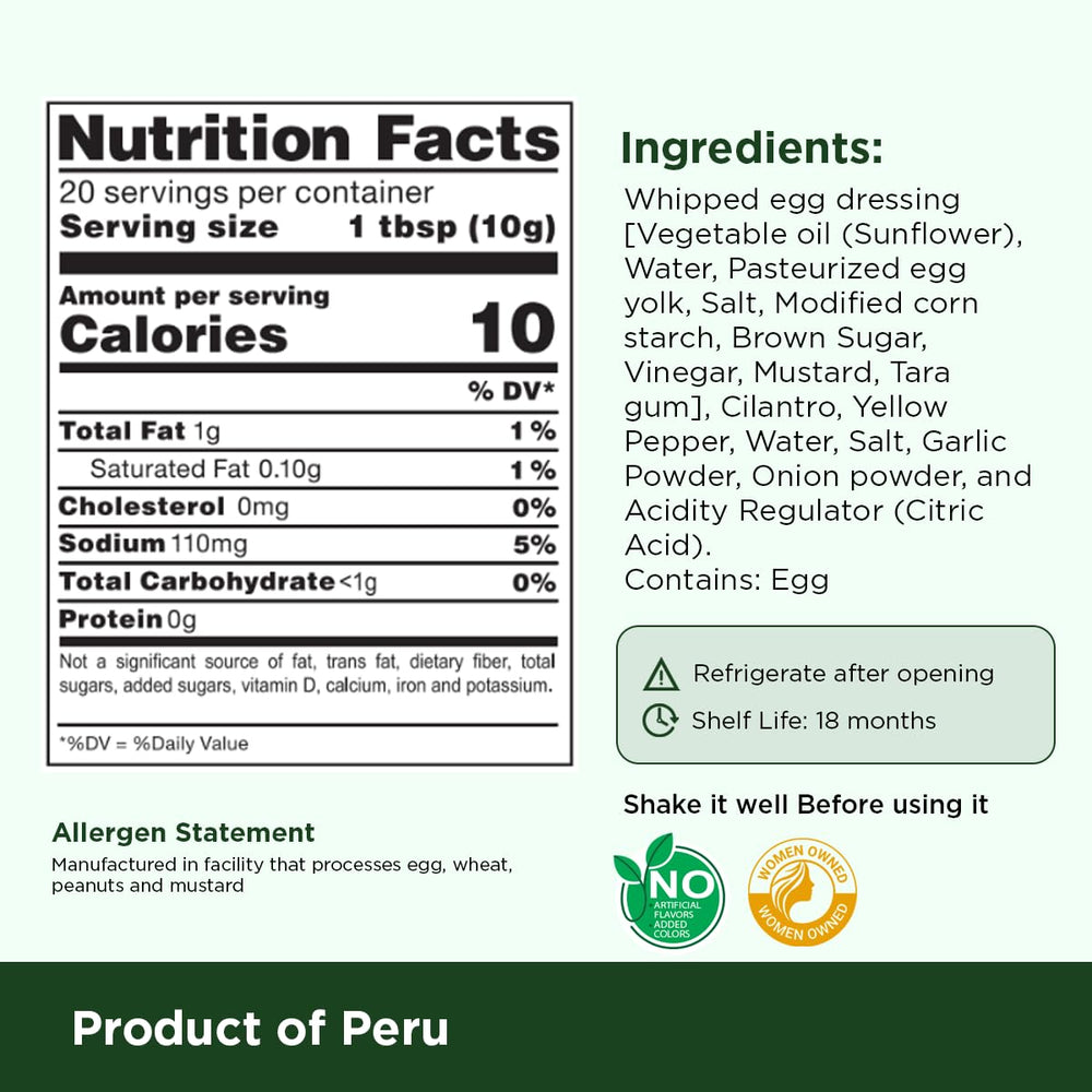 TRADICIÓN PERUANA bottle pour showing sauce flow and easy application benefit