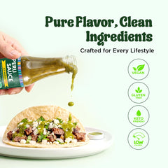 TRADICIÓN PERUANA ingredients flatlay with cilantro, garlic, and yellow pepper freshness