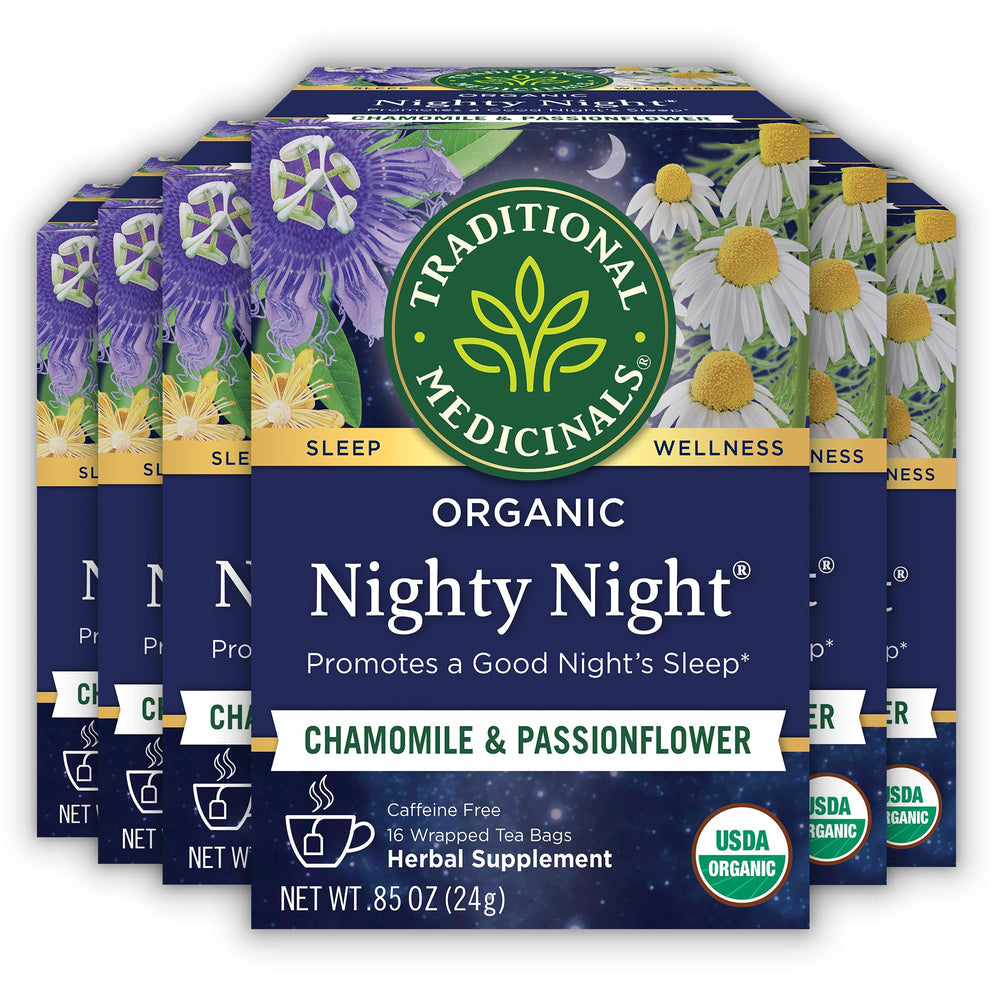 Traditional Medicinals front packaging showing 96 tea bags and organic seal benefit