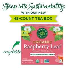 Traditional Medicinals close-up of compostable tea bag highlighting convenience