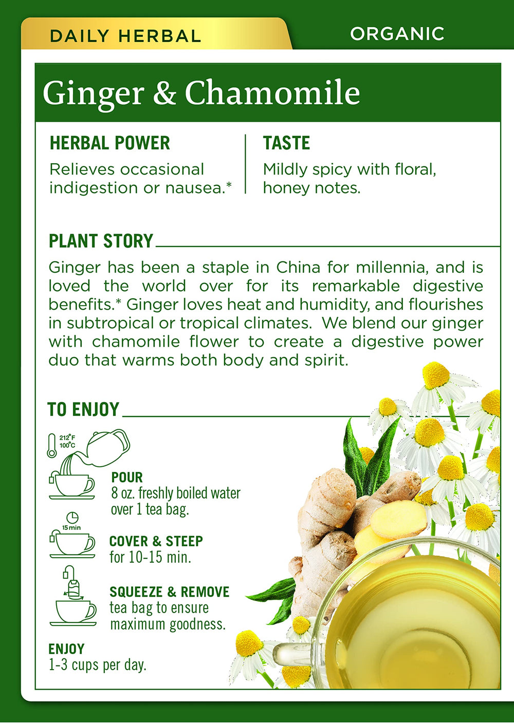 Traditional Medicinals steeped cup emitting steam for soothing digestion relief