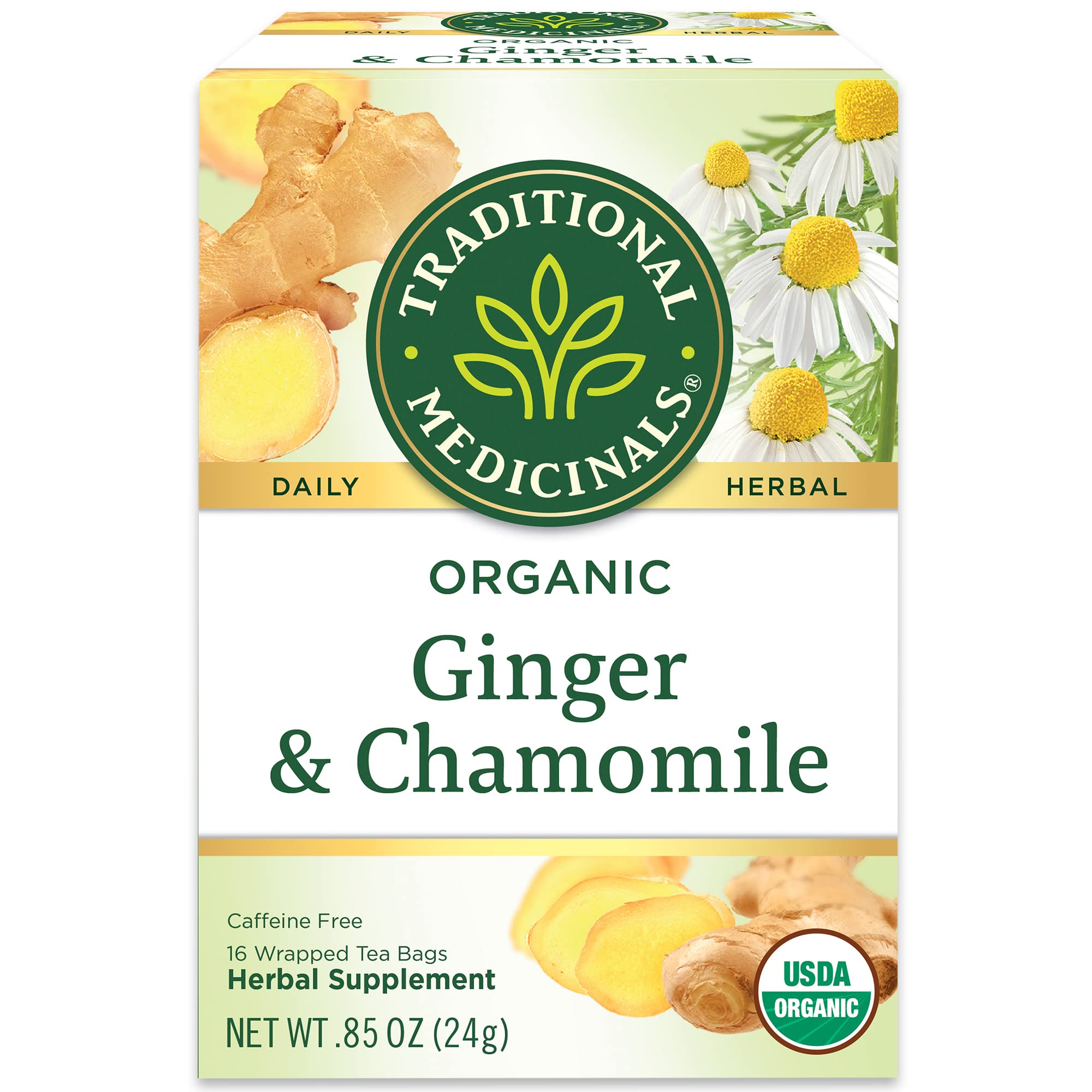 Traditional Medicinals tea bag close-up highlighting easy steeping and freshness