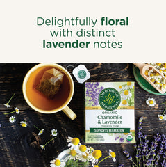 Traditional Medicinals compostable tea bag close-up, highlights eco-friendly packaging benefit