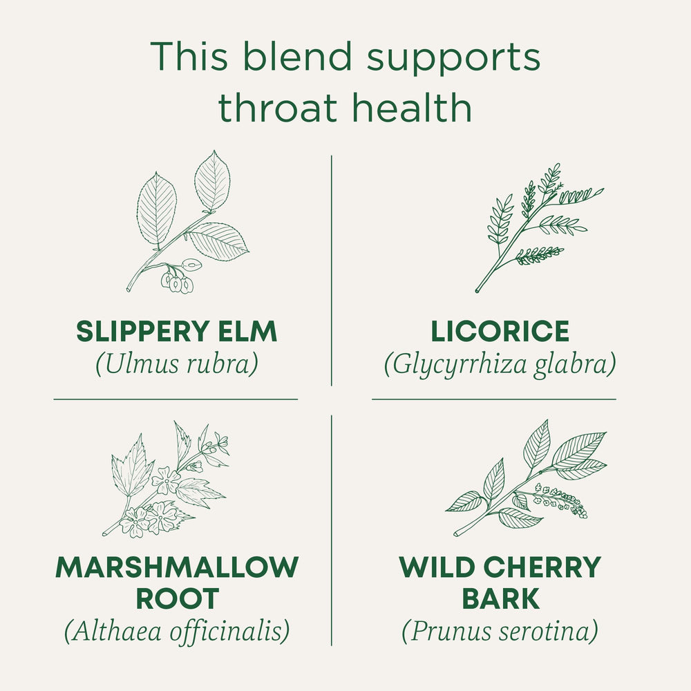 Traditional Medicinals steaming cup of throat coat illustrating soothing warmth
