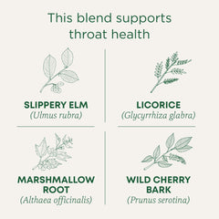 Traditional Medicinals steaming cup of throat coat illustrating soothing warmth
