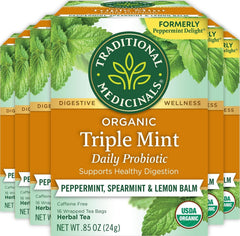 Traditional Medicinals front packaging showing 96 tea bags and organic label benefit