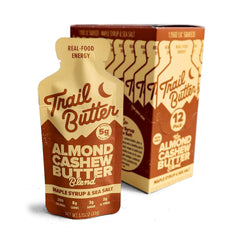 Trail Butter front packaging showing maple sea salt flavor and single-serve benefit