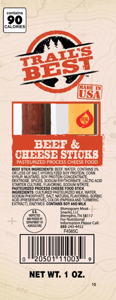 Trail's Best cheese stick detail showing creamy interior and easy peeling benefit