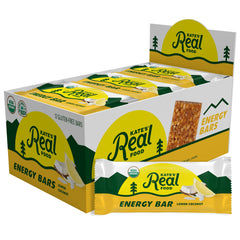Tram Bar front packaging of Kate's Lemon Coconut bars showing organic badge and size