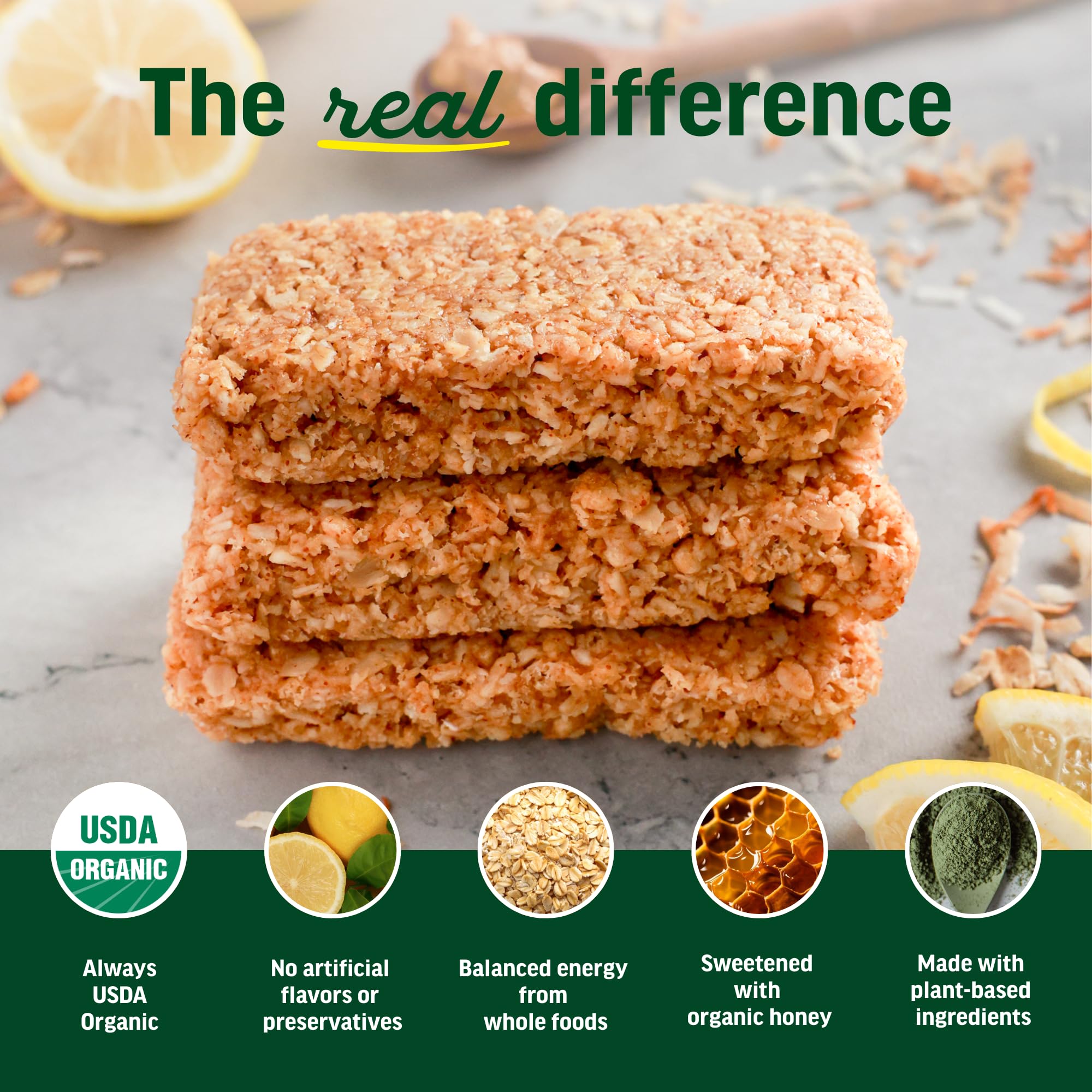 Tram Bar clear product label and nutrition facts highlighting gluten-free non-GMO benefits