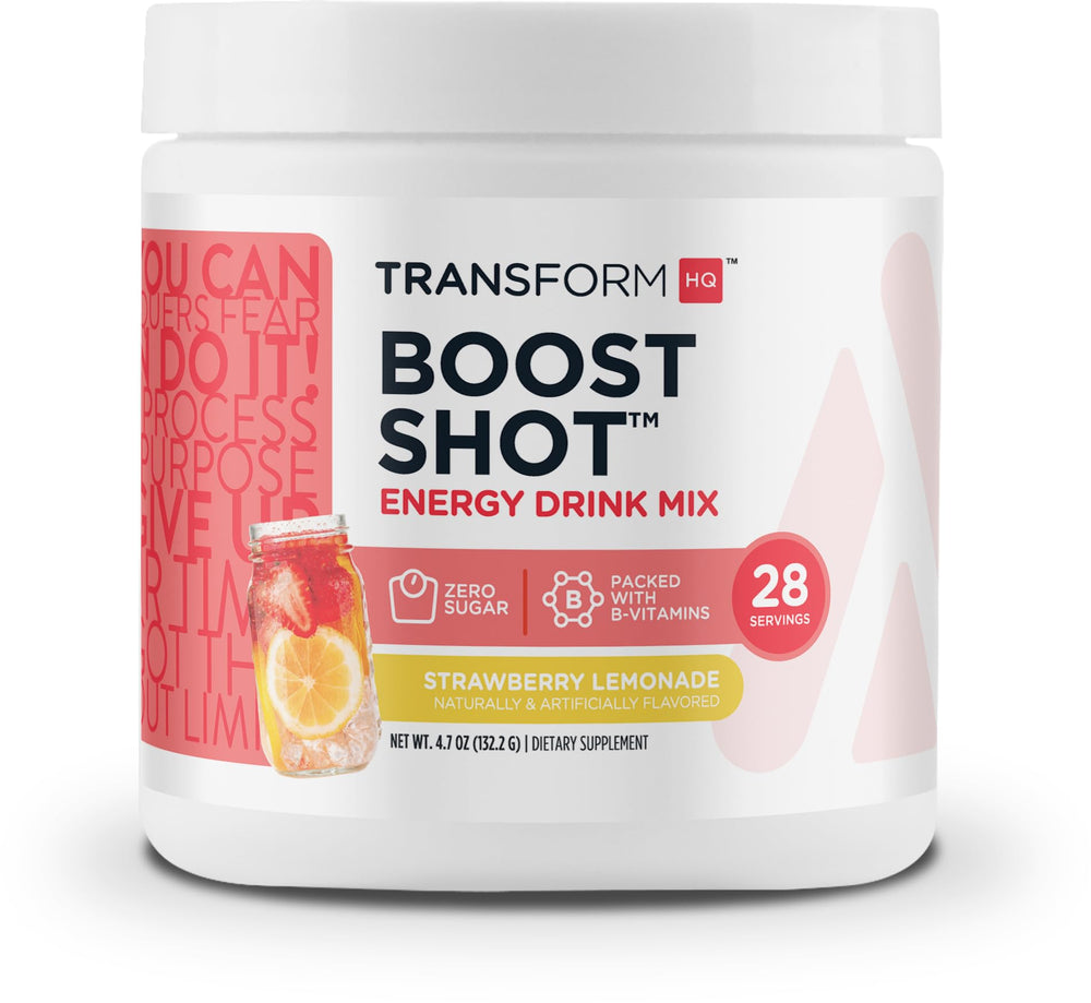 TransformHQ front packaging showing tub and strawberry lemonade flavor for clear product ID and appeal