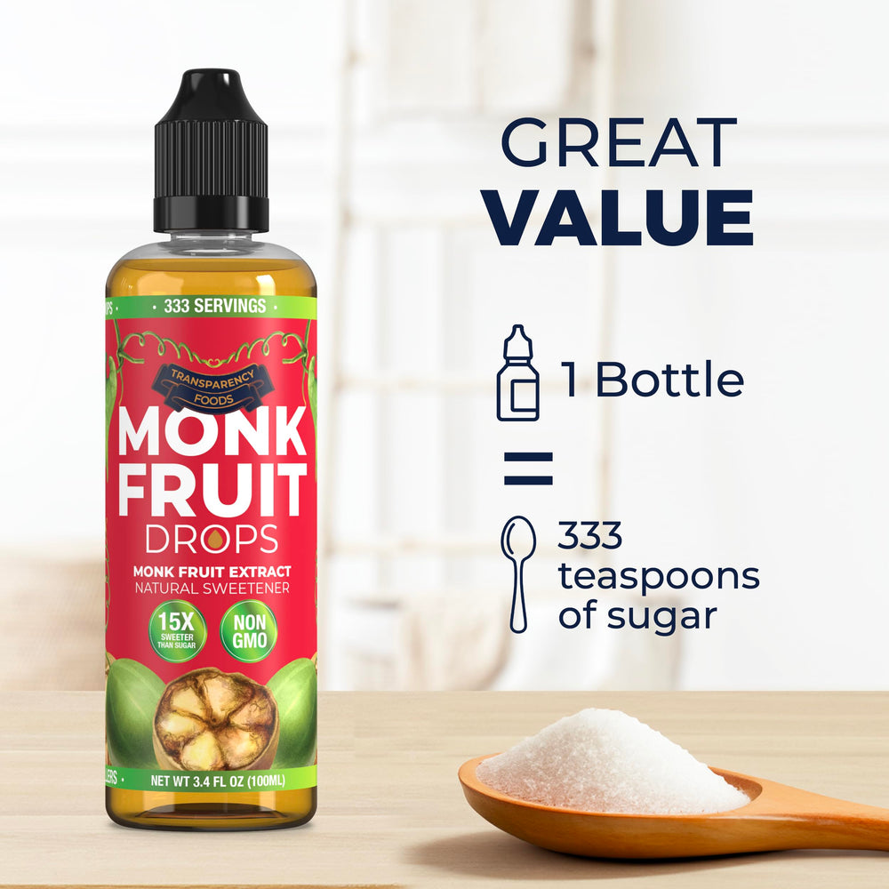 Transparency Foods liquid texture on spoon showing concentrated, no-filler sweetness