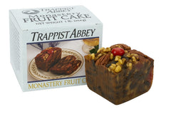 Trappist Abbey fruitcake front packaging showing artisanal loaf and brand benefit