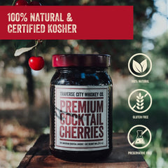 TRAVERSE CITY WHISKEY CO. spoon lifting cherry and syrup for effortless garnish benefit