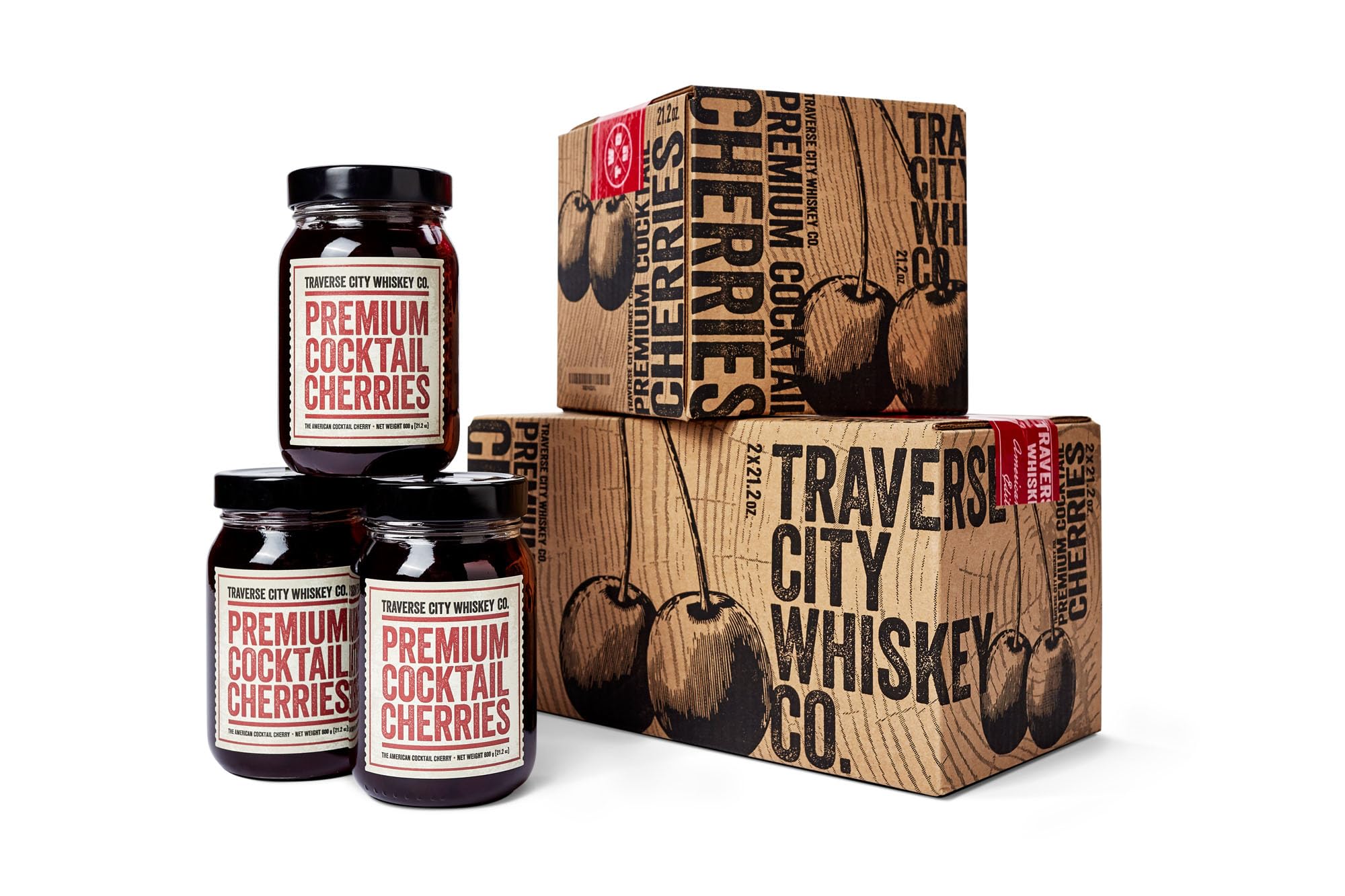 traverse city whiskey co. jar on entertaining table with cocktails and desserts, elegant presentation
