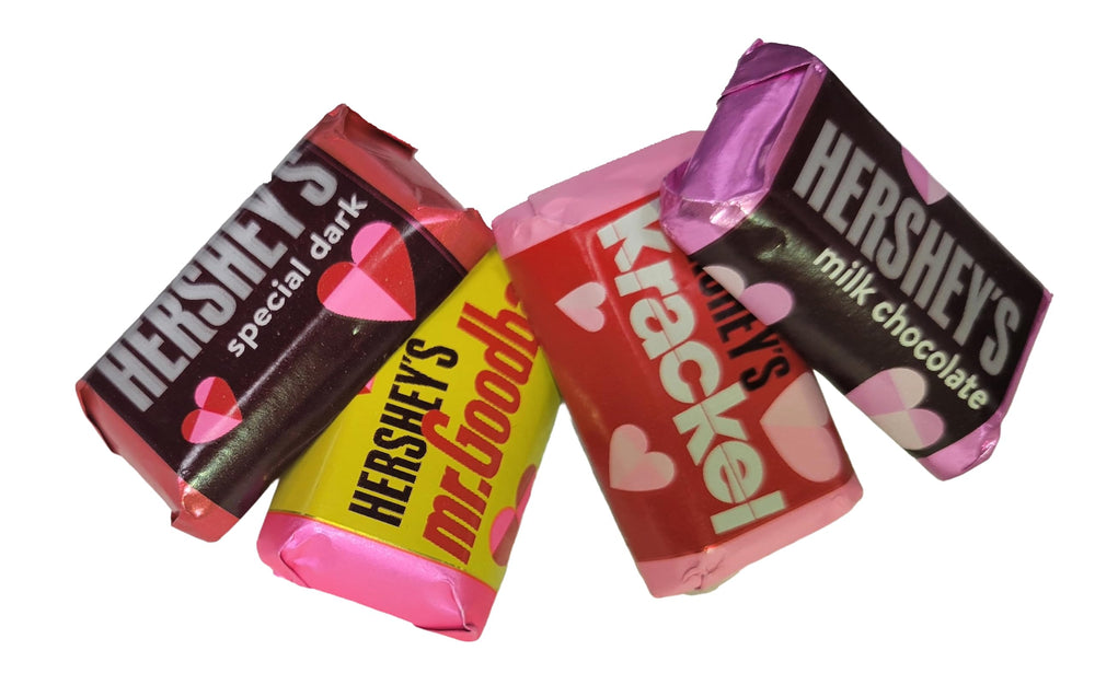 TREATBASKET close-up of individually wrapped mini bars highlighting festive spring foil appeal