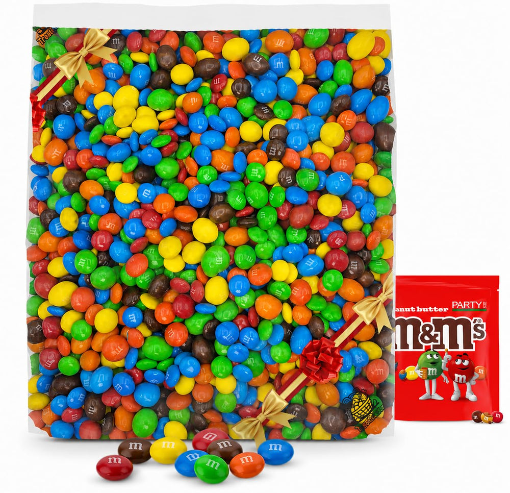 TREATBASKET M&M Peanut Butter front packaging showing party-size bag for sharing