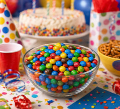 TREATBASKET M&M close-up of candy shell and chocolate center for texture